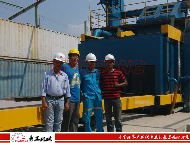 印尼鋼（gāng）結構拋丸機安裝現場